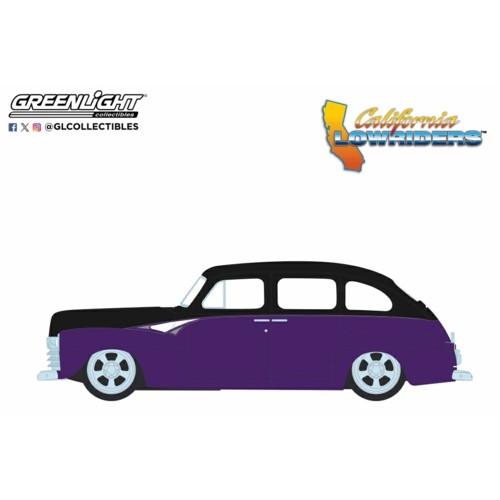 GL63070-A -1/64 CALIFORNIA LOWRIDERS SERIES 6 - 1946 FORD FORDOR SUPER DELUXE - DARK PURPLE METALLIC AND BLACK TWO TONE