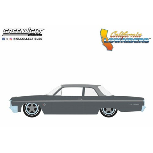 GL63070-D - 1/64 CALIFORNIA LOWRIDERS SERIES 6 - 1964B CHEVROLET BEL AIR - DARK GREY METALLCIC AND SILVER METALLIC