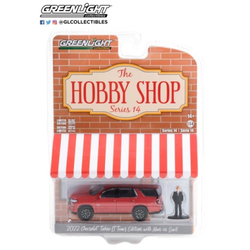 GL97140-F - 1/64 THE HOBBY SHOP SERIES 14 2022 CHEVROLET TAHOE LT TEXAS EDITION WITH MAN IN SUIT