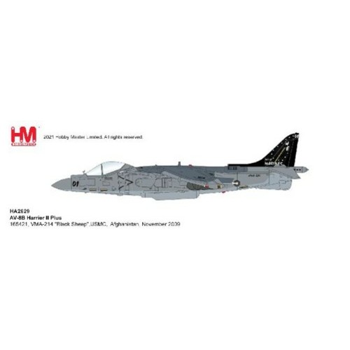 HA2629 - 1/72 AV-8B HARRIER II PLUS 165421, VMA-214 BLACK SHEEP,USMC, AFGHANISTAN, NOVEMBER 2009