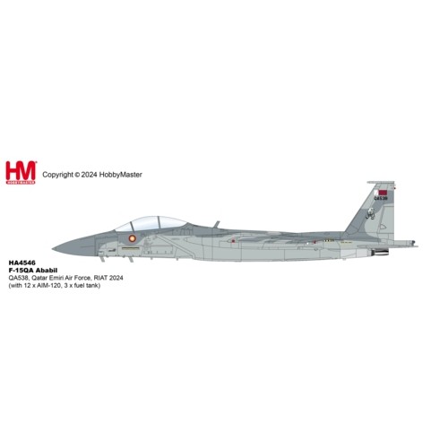 HA4546 - 1/72 F-15QA ABABIL QA538, QATAR EMIRI AIR FORCE, RIAT 2024 (WITH 12 X AIM-120, 3 X FUEL TANK)