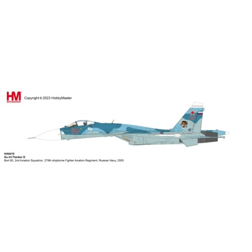 HA6410 - 1/72 SU-33 FLANKER D BORT 80, 2ND AVIATION SQUADRON, 279TH SHIPBORNE FIGHTER AVIATION REGIMENT, RUSSIAN NAVY, 2005