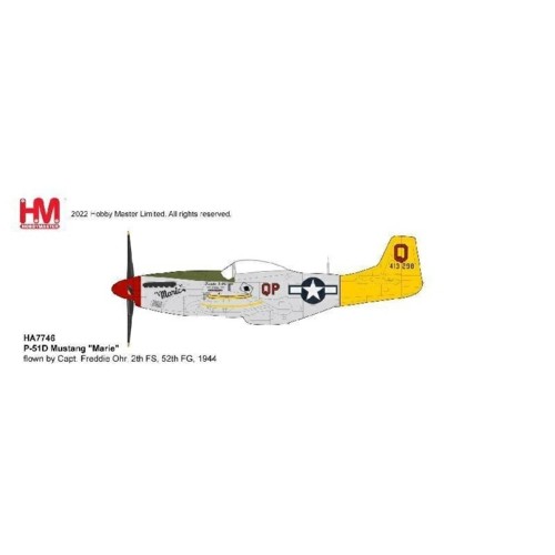 HA7746 - 1/48 P-51D MUSTANG MARIE FLOWN BY CAPT. FREDDIE OHR, 2TH FS, 52TH FG, 1944