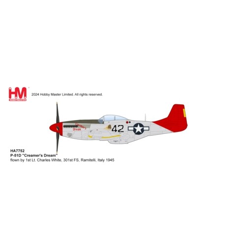 HA7752 - 1/48 P-51D CREAMERS DREAM FLOWN BY 1ST LT. CHARLES WHITE, 301ST FS, RAMITELLI, ITALY 1945