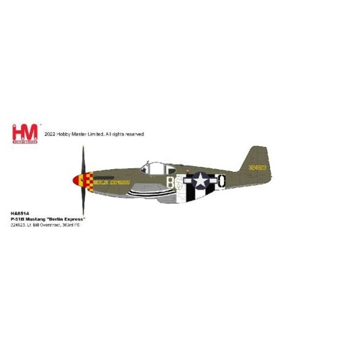 HA8514 - 1/48 P-51B MUSTANG BERLIN EXPRESS 324823, LT. BILL OVERSTREET, 363RD FS, 357TH FG, 1944