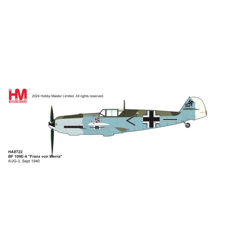 HA8722 - 1/48 BF 109E-4 FRANZ VON WERRA II/JG-3, SEPT 1940