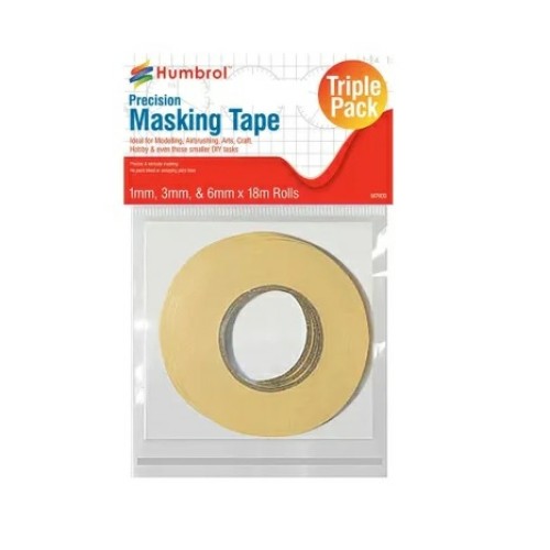 HMG5110 - MASKING TAPE SET 1MM, 3MM & 6MM X18M ROLLS