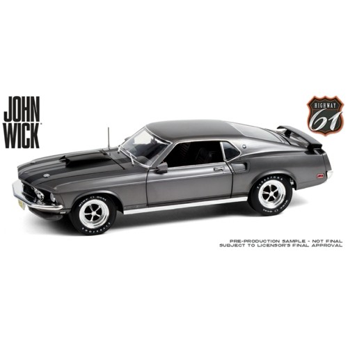 HWY-18031 - 1/18 HIGHWAY 61 - 1/18 1969 FORD MUSTANG BOSS 429 CHROME JOHN WICK (2014)