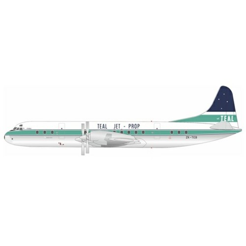 IF188TE0824 - 1/200 TEAL - TASMAN EMPIRE AIRWAYS LOCKHEED L-188C ELECTRA ZK-TEB WITH STAND