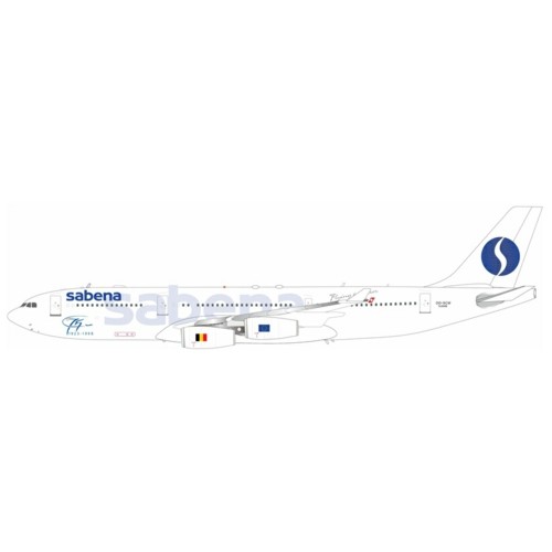 IF342SB1124R - 1/200 SABENA AIRBUS A340-211 OO-SCW 75 YEAR LOGO WITH STAND LIMITED 75 MODELS