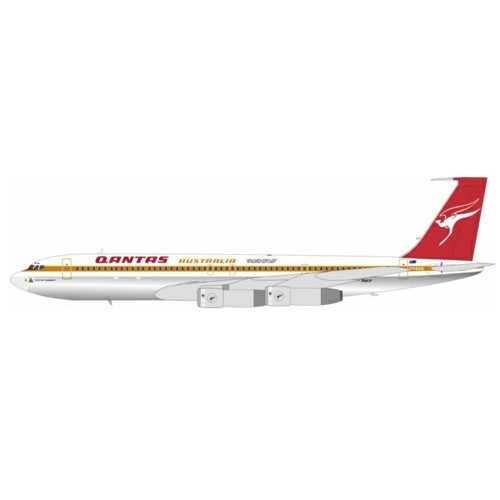 IF707QF0125P - 1/200 QANTAS BOEING 707-338C VH-EAG LAST FLIGHT QANTAS POLISHED WITH STAND