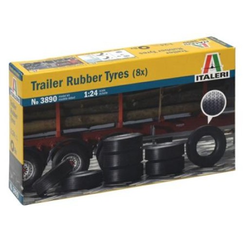 IT3890 - 1/24 RUBBER TYRES G8 TRAILER BOX OF 8 PCS (PLASTIC KIT)