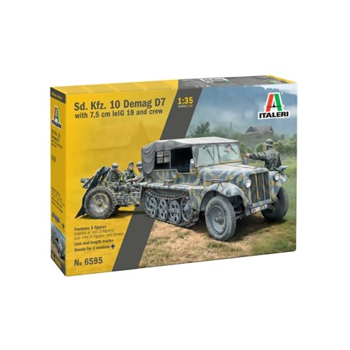 IT6595 - 1/35 SD KFZ 10 DEMAG WITH LE IG18 AND CREW (PLASTIC KIT)