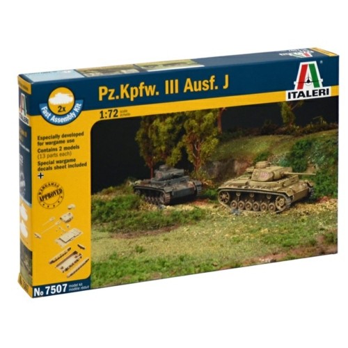 IT7507 - 1/72 PZ.KPFW.III J X2 QUICK KITS (PLASTIC KIT)