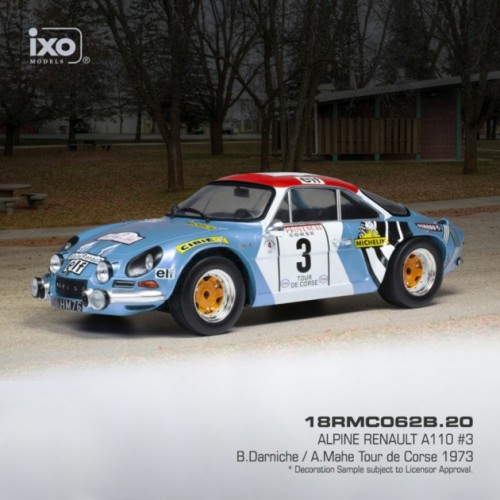 IX18RMC062B - 1/18 ALPINE RENAULT A110 NO.3 TOUR DE CORSE 1973 B.DARNICHE/A.MAHE