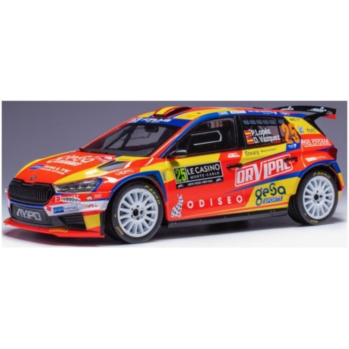 IX18RMC199 - 1/18 SKODA FABIA RALLY 2 NO.25 WRC RALLY MONTE CARLO P.LOPEZ/D.L.VASQUEZ