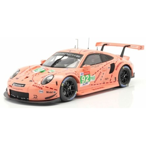 IXLEGT18003 - 1/18 PORSCHE 911 (991) RSR NO92 WINNER 24H LE MANS LMGTE KLASSE 2018 PINK PIG