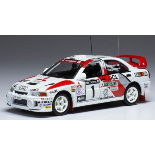 IXRAC393 - 1/43 MITSUBISHI LANCER EVO IV NO1 RALLYE WM 1997 25TH RACE ANNIVERSARY T.MAKINEN/S.HARJANNE