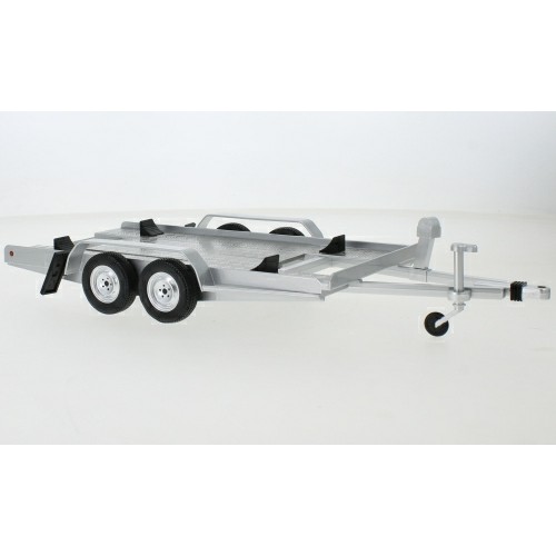 IXTRL005-18 - 1/18 DOUBLE AXLE TRAILER SILVER