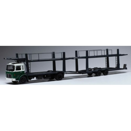 IXTTRX027 - 1/43 MAN CAR TRANSPORTER W/TRAILER GREEN/WHITE 1970