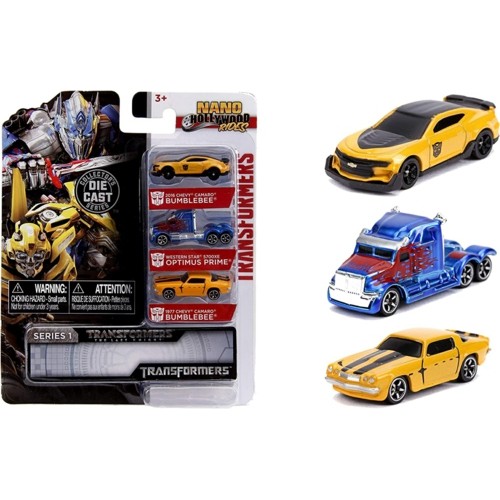 JAD31125 - NANO TRANSFORMERS 3 CAR ASSORTMENT (1/64 APPROX)