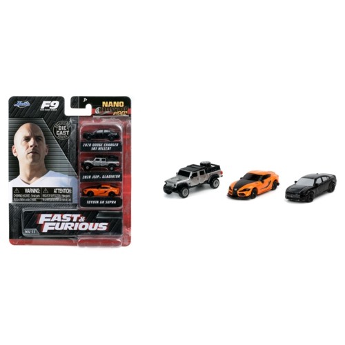 JAD32481 - NANO FAST AND FURIOUS 9 3 CAR SET (1/64 APPROX)