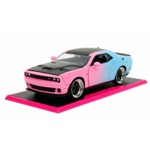 JAD35064 - 1/24 PINK SLIPS 2015 DODGE CHALLENGER - PRIMER BLUE AND CANDY PINK