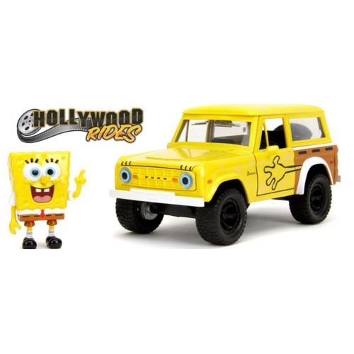 JAD35467 - 1/24 HOLLYWOOD RIDES FORD BRONCO 1972 WITH SPONGEBOB SQUAREPANTS