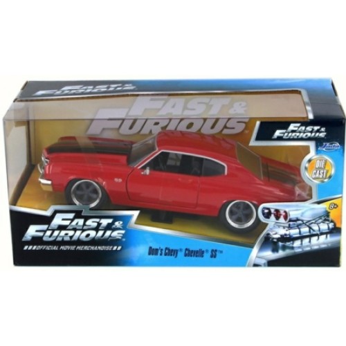 JAD97193 - 1/24 1970 CHEVROLET CHEVELLE FAST AND FURIOUS RED WITH STRIPES