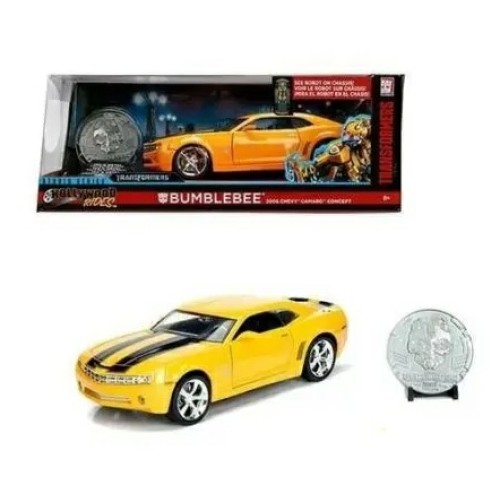 JAD98497 - 1/24 TRANSFORMERS - 2006 CAMARO BUMBLEBEE W/COIN