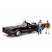 JAD98625 - 1/18 1966 CLASSIC BATMOBILE WITH BATMAN AND ROBIN FIGURES