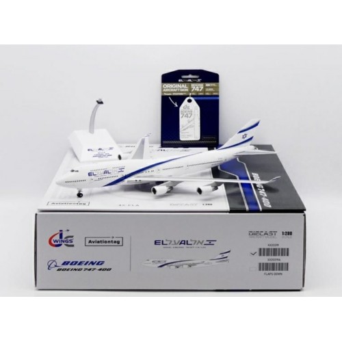 JC20319 - 1/200 EL AL ISRAEL AIRLINES BOEING 747-400 REG: 4X-ELA WITH STAND PLUS LIMITED EDITION AVIATIONTAG