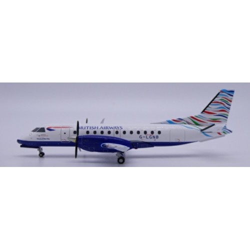 JC20400 - 1/200 BRITISH AIRWAYS SAAB 340B WAVES OF THE CITY REG: G-LGNB WITH STAND