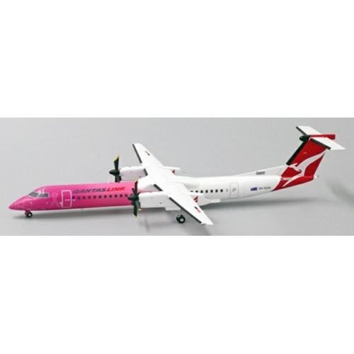 JC2206 - 1/200 QANTASLINK BOMBARDIER DASH 8-Q400 PINK RIBBON REG: VH-QOH WITH STAND