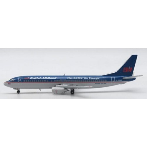 JC40060 - 1/400 BRITISH MIDLAND BOEING 737-400 THE AIRLINE FOR EUROPE REG: G-OBMG WITH ANTENNA