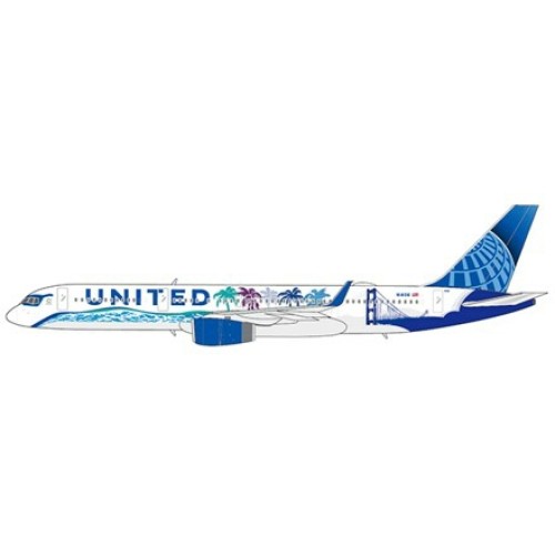 JCLH2268 - 1/200 UNITED AIRLINES BOEING 757-200 (HER ART HERE - CALIFORNIA LIVERY) REG: N14106 WITH STAND DESIGNER AUTHORIZED PRODUCT