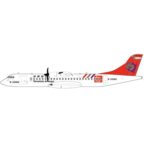 JCLH2301 - 1/200 TRANSASIA AIRWAYS ATR 72-500 60TH ANNIVERSARY REG: B-22802 WITH STAND