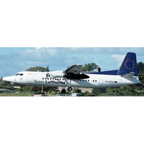 JCSA2022 - 1/200 TEAM LUFTHANSA FOKKER 50 REG: D-AFKU WITH STAND