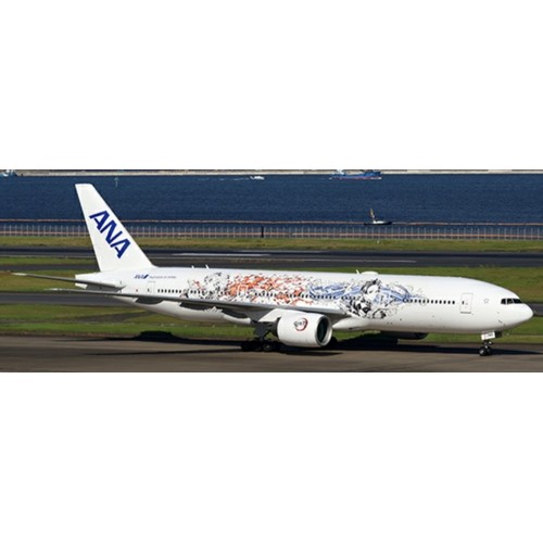 JCSA2027A - 1/200 ALL NIPPON AIRWAYS BOIEING 777-200 ER 'DEMON SLAYER: KIMETSU NO  YAIBA LIVERY' FLAP DOWN REG JA745A WITH STAND