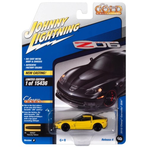 JLCG027B-6 - 1/64 JOHNNY LIGHTNING CLASSIC GOLD - RELEASE 4 2021 - ASSORTMENT B - 2012 CHEVY CORVETTE Z06 YELLOW