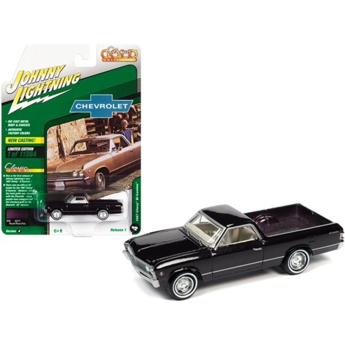 JLCG028A-4 - 1/64 JOHNNY LIGHTNING CLASSIC GOLD - RELEASE 1 2022 - ASSORTMENT A - 1967 CHEVROLET EL CAMINO ROYAL PLUM METALLIC