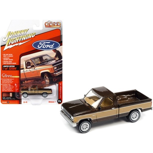 JLCG028B-3 - 1/64 JOHNNY LIGHTNING CLASSIC GOLD - RELEASE 1 2022 - ASSORTMENT B - 1984 FORD RANGER WALNUT METALLIC W/DESERT TAN SIDES