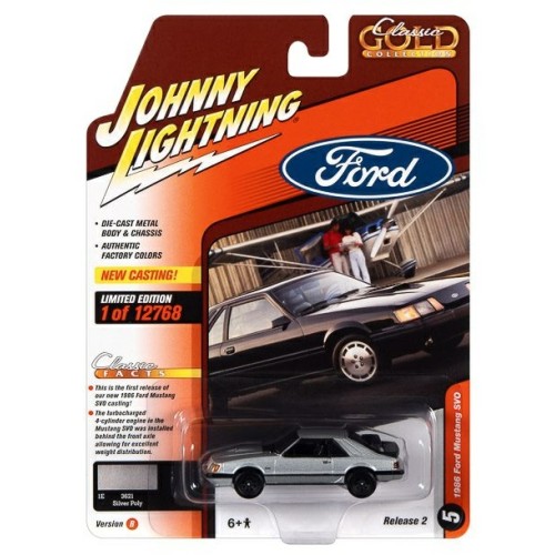 JLCG029B-5 - 1/64 1986 FORD MUSTANG SVO SILVER POLY