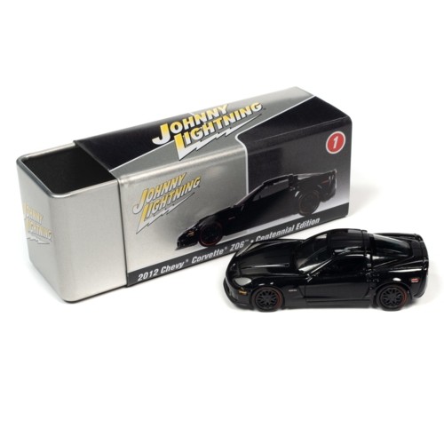 JLCT009A-1 - 1/64 JL COLLECTOR TIN ASSORTMENT 2022 RELEASE 1 VERSION A - 2012 CHEVROLET CORVETTE Z06 CENTENNIAL EDITION CARBON FLASH METALLIC WITH TWIN SEMI-GLOSS HOOD