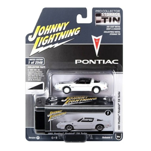 JLCT012B-1 - 1/64 1981 PONTIAC FIREBIRD T/A TURBO GLOSS WHITE W/ TURBO 4.9 FIREBIRD GRAPHICS