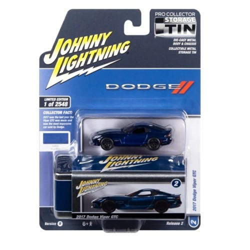 JLCT012B-2 - 1/64 2014 DODGE VIPER  BLUE PEARL W/ TWIN SILVER STRIPES