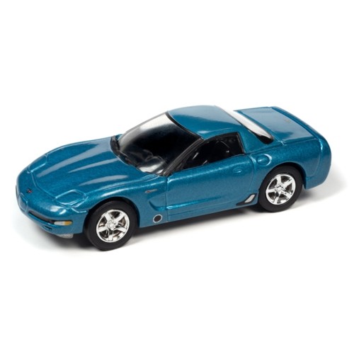 JLMC030B-1 - 1/64 JOHNNY LIGHTNING MUSCLE CARS - 2022 RELEASE 2 ASSORTMENT B - 2001 CHEVROLET CORVETTE Z06 NASSAU BLUE