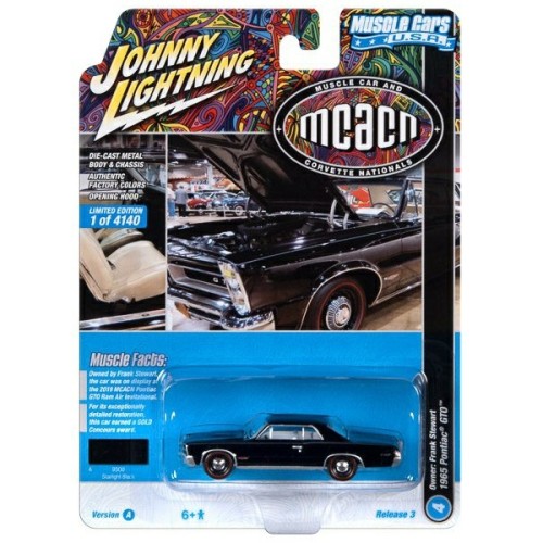 JLMC031A-4 - 1/64 JOHNNY LIGHTNING MUSCLE CARS - 2022 RELEASE 3 ASSORTMENT A 1965 PONTIAC GTO (MCACN) GLOSS BLACK