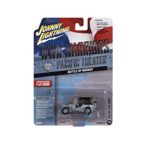 JLML008A-2 - 1/64 JOHNNY LIGHTNING GREATEST GENERATION 2022 RELEASE 2A MB WILLYS JEEP BATTLE OF MIDWAY