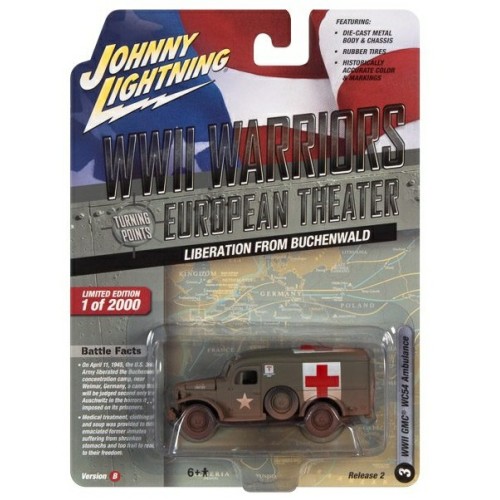 JLML008B-3 - 1/64 JOHNNY LIGHTNING GREATEST GENERATION 2022 RELEASE 2B DODGE WC54 AMBULANCE LIBERATION OF BUCHENWALD